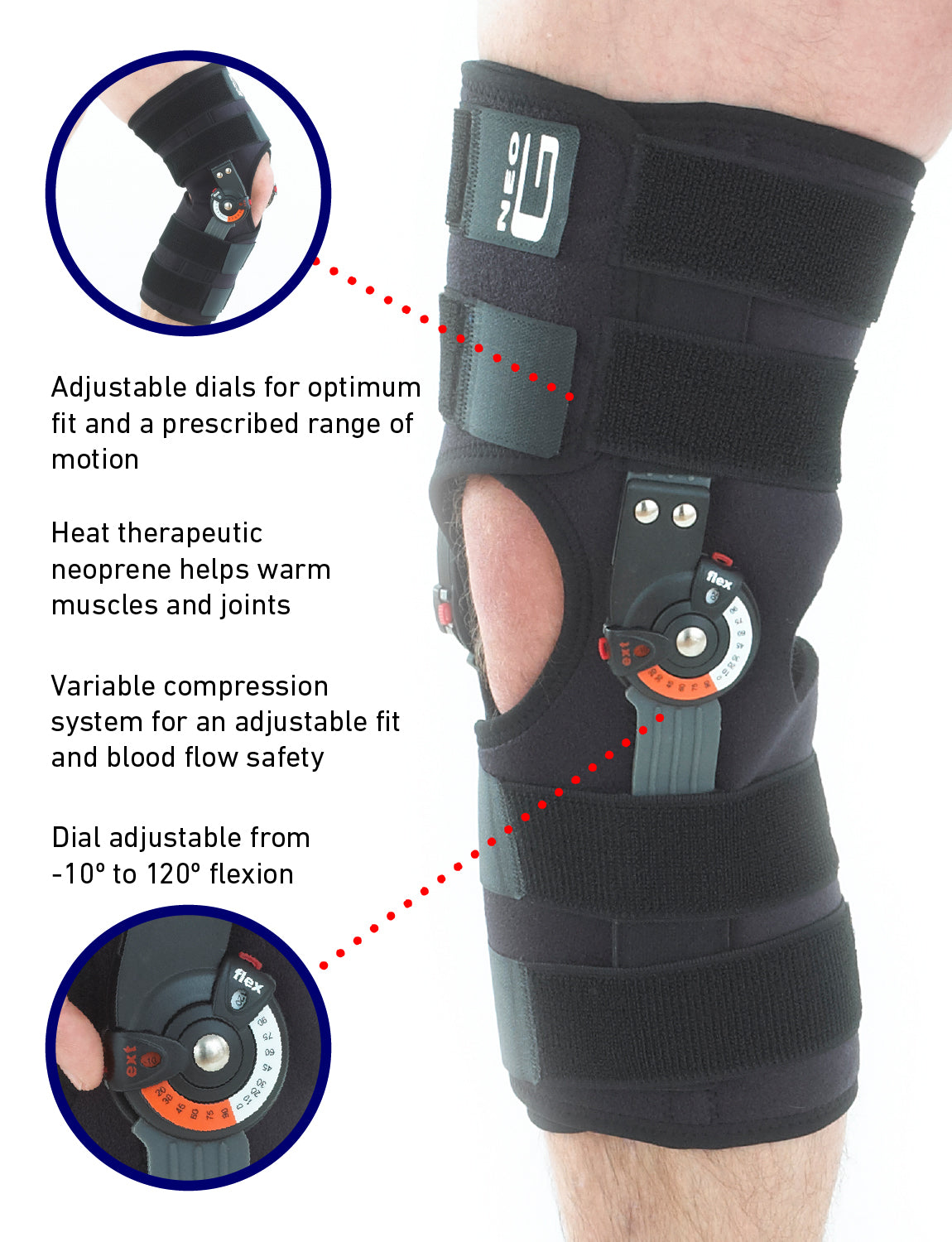 Adjusta Fit Hinged Open Knee Brace